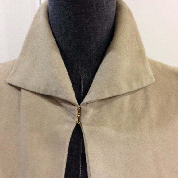 Ralph Lauren Collection Tan Suede Capelet Small - Picture 6 of 6